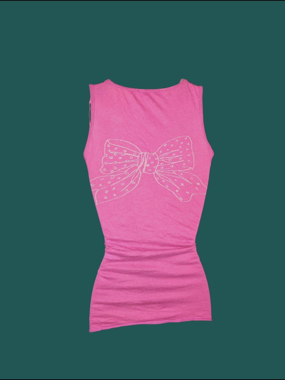 Y2K Coquette Vintage Euro Soft Girl Pink Bow Tank Best Mountain Size 1